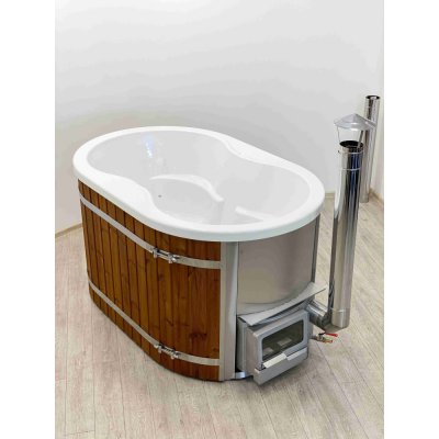 Hot Tub Oval 160x100 akrylát vestavěná kamna Thermowood – Zboží Mobilmania