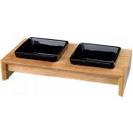 Trixie Set keramických misek PRO KOČKY A MALÉ PSY v dřevěném stojánku 2 x 0,2 l 10 cm – Zboží Dáma