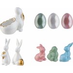 LIVARNO home Sada keramických velikonočních figurek / Keramická velikonoční figurka králíček s polovinou vaječné skořápky – Sleviste.cz