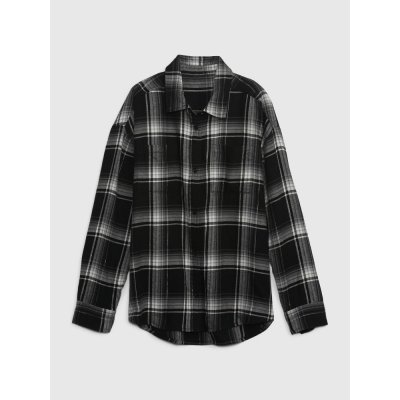 GAP 786982-04 dětská flanelová košile černá – Zboží Dáma