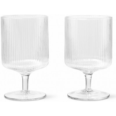 ferm LIVING Sklenice na víno Ripple Clear set čirá barva sklo 2 x 270 ml – Zbozi.Blesk.cz