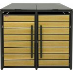 Scorpion elektro s.r.o Přístřešek na 2 popelnice D03GW2 antracit/hnědý – Zboží Mobilmania