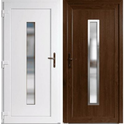 OknaDvereNaMiru.cz Vchodové dveře INOX Hana Zlatý dub / Bílá 100 x 210 cm – Hledejceny.cz