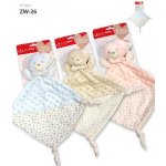 Bobo baby usínáček plyšový medvídek s čepičkou s hvězdičky růžový – Sleviste.cz