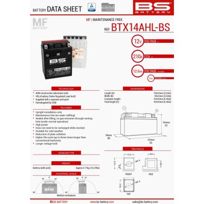 BS Battery BTX14AHL-BS | Zboží Auto