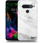 Pouzdro Picasee silikonové LG G8s ThinQ - White marble čiré – Sleviste.cz
