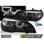 Přední světla xenon D1S 3D LED DRL angel eyes BMW X5 E70 07-10 černá – Zboží Mobilmania