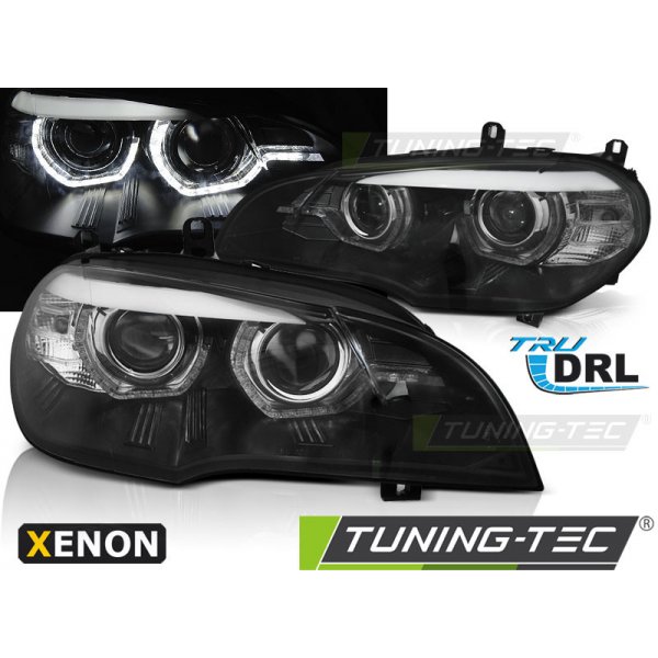 Přední světlomet Přední světla xenon D1S 3D LED DRL angel eyes BMW X5 E70 07-10 černá