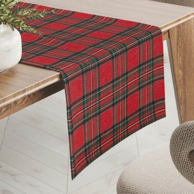 Biante Vánoční běhoun PML-078 Červeno-zelené káro 35x140 cm – Zboží Dáma