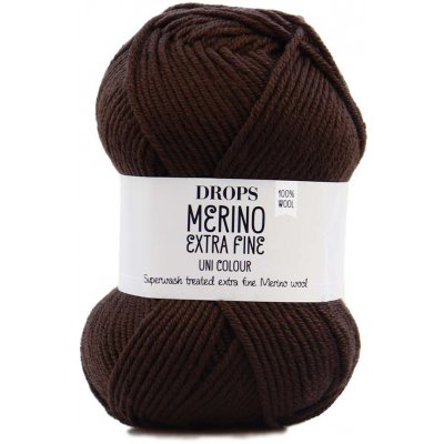 Drops Merino Extra Fine 09 tmavá hnědá – Zboží Dáma