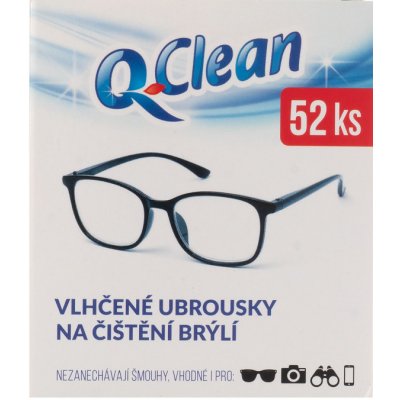 Q Clean Vlhčené ubrousky na čištění brýlí 52 ks