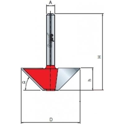 stopková fréza úhlová na dřevo FREUD 40-90408 45° D=25,0 h= 8,0 A= 8 bez ložiska – Zboží Mobilmania