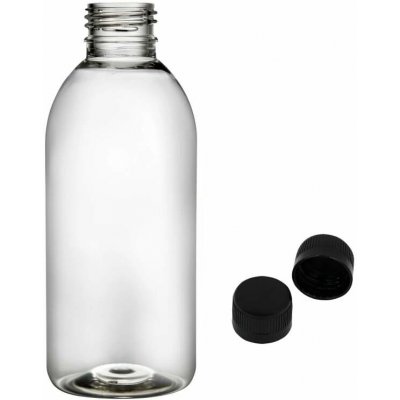Tera Plastová lahvička čirá s černým uzávěrem 250 ml – Sleviste.cz