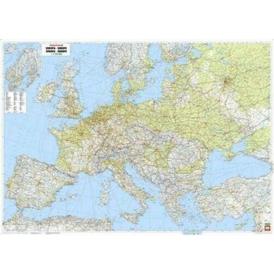 nástěnná mapa Evropa - 1:3,5 mil., fyz., lišta, 120x85 cm – Zboží Dáma
