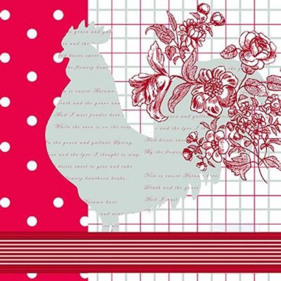 PAW ubrousky L Kitchen Rooster Red 33X33cm – Zboží Dáma