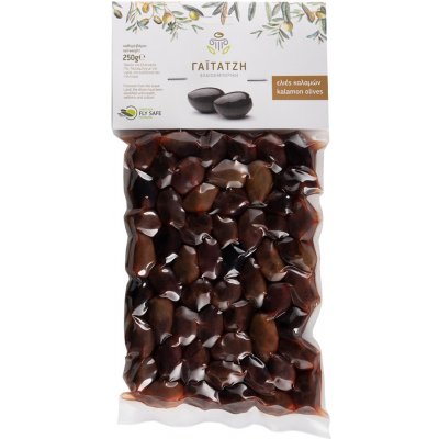 Gaitatzi černé olivy Kalamata s peckou vakuum 250 g – Zbozi.Blesk.cz