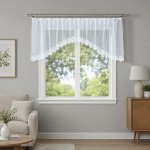 Dekorační oblouková krátká záclona na žabky ŽAKLINA 80 bílá 250x80 cm MyBestHome – Hledejceny.cz