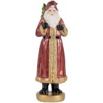 Clayre & Eef Červená vánoční dekorace Santa v kožichu a pytlem dárků - 6*5*15 cm – Hledejceny.cz
