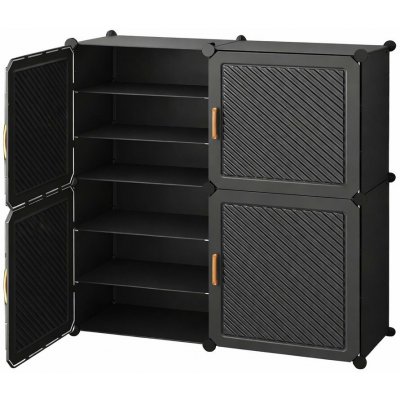 Hogler 3867 Variabilní regálový systém 4 moduly, 84 x 100 x 32 cm, černá – Zbozi.Blesk.cz