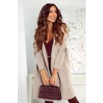 Fashionweek Dámský luxusní pletený kabát cardigan s kapucí JENNY – Sleviste.cz