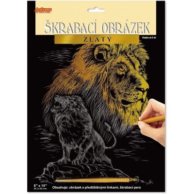 SMT Creatoys Škrabací obrázek zlatý 20 x 25 cm Lev – Zboží Dáma