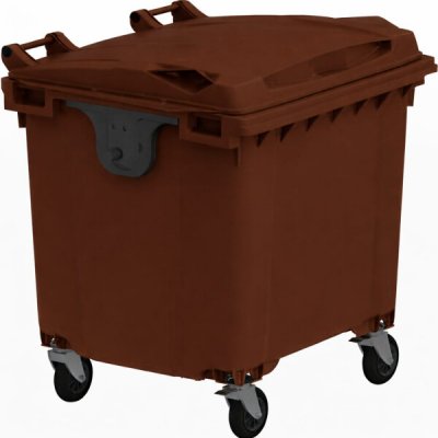 Plastik Gogic Plastový kontejner 1100 l hnědý ploché víko – Zboží Mobilmania