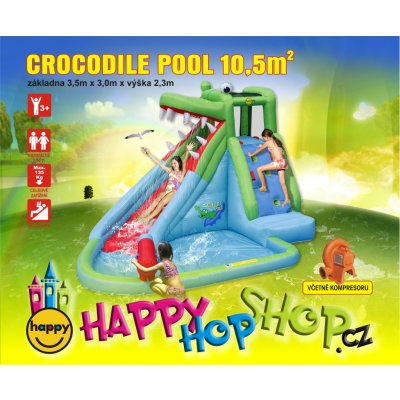 Happy Hop Crocodile Pool vodní skluzavka s bazénkem – Zboží Dáma