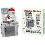 Eichhorn Dřevěná kuchyňka Small Table Kitchen přenosná se zvukem a 6 doplňky – Zboží Dáma