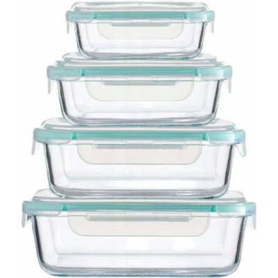 Pronett XJ5898 Sada skleněných misek s víčkem 4 ks – Hledejceny.cz