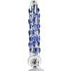 Anální kolík ToyJoy Glass Worxx Diamond Dazzler, oboustranné skleněné dildo 18 x 2,4–3,5 cm