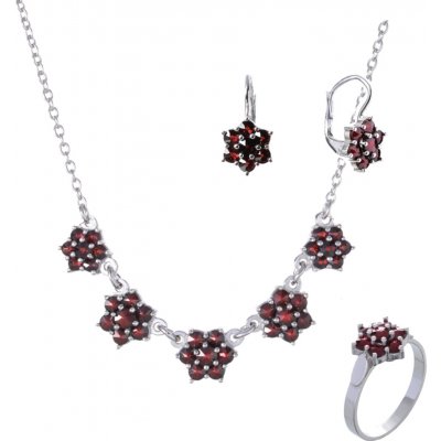 Granát Turnov Stříbrný set šperků 342 – Hledejceny.cz