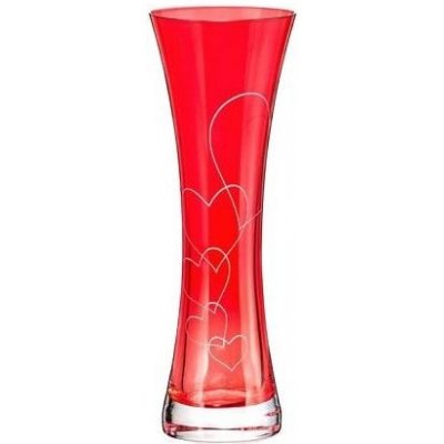 Crystalex červená skleněná váza Love 19,5 cm 1KS – Zboží Dáma
