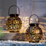 Die moderne Hausfrau Solární kovová lucerna Ornament, 2 ks – Zboží Dáma