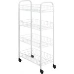 Metaltex Pisa pojízdný regál bílá 41 cm, 84 cm, 23 cm – Zboží Mobilmania