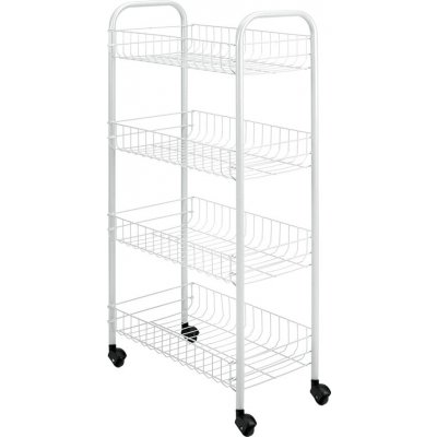 Metaltex Pisa pojízdný regál bílá 41 cm, 84 cm, 23 cm – Zboží Mobilmania