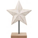 Anděl Přerov Dřevěná hvězda na postavení bílá 15 x 20 cm – Hledejceny.cz