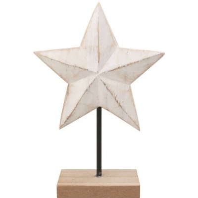 Anděl Přerov Dřevěná hvězda na postavení bílá 15 x 20 cm – Hledejceny.cz