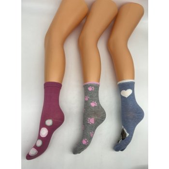 LookeN Kid´s Dívčí vysoké ponožky 3x páry MIX barvy Růžová