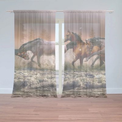 Záclony Koně ve vodě: 2 ks - 150x250 cm - Sablio – Hledejceny.cz