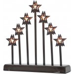 M.A.T. GROUP Svícen vánoční el. 7 svíček LED,teplá BÍ,hvězda,kov.,26x6x27cm,2xtuž.AA baterie – Hledejceny.cz
