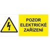 Piktogram POZOR Elektrické zařízení ! - bezpečnostní tabulka, plast 0,5mm, 90 x 40 mm