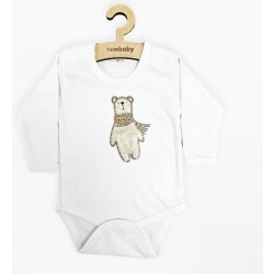 New Baby Kojenecké body s dlouhým rukávem Polar Bear New Baby Polar Bear Bílá