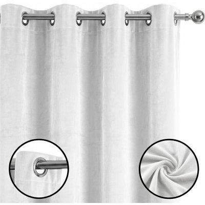 Závěs BÍLÁ Elegantní na průchodkách 140x250 VELUR Premium – Hledejceny.cz
