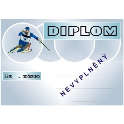 VIZINGR Lyžování diplom A4 č.6 Lyže č.6 BEZ TEXTU – Hledejceny.cz