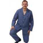 1PF0015 pánské pyžamo dlouhé propínací modré – Zboží Dáma