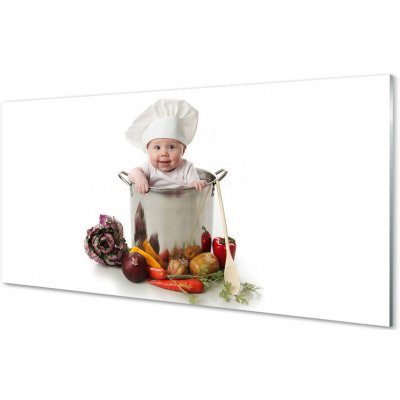 Obraz na skle Dětské zeleniny v hrnci 100x50 cm