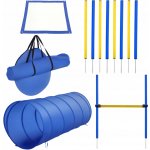 PawHut Sada agility pro psy žlutá modrá, tunel 148x60 cm, 3,6 kg – Hledejceny.cz
