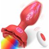 Anální kolík SuperLove Horny Rose Light Up Vibrating Butt Plug with Remote Red