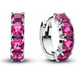Pandora Kruhové stříbrné náušnice s růžovými krystaly Timeless 293851C01 – Sleviste.cz