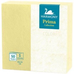 Harmony Color papírové ubrousky žluté 1V 50ks 33x33cm